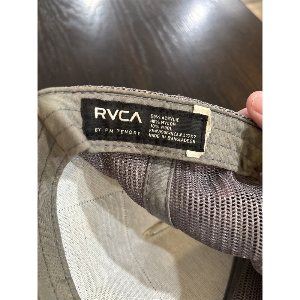 RVCA Trucker Hat Grey Black Snapback Mesh Cap Wool Acrylic Nylon - Picture 6 of 7